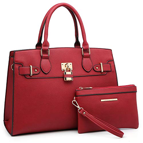 Dasein Women Handbags and Purses Ladies Shoulder Bag Top Handle Satchel Tote Work Bag with Matching Clutch