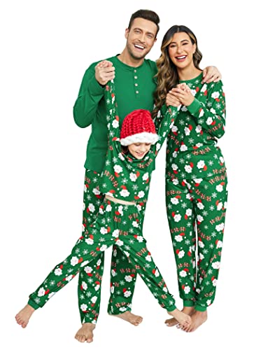 Ekouaer Matching Family Christmas Pajama Sets Womens Mens Kids Pjs Long Sleeve Sleepwear Holiday Lounge Sets