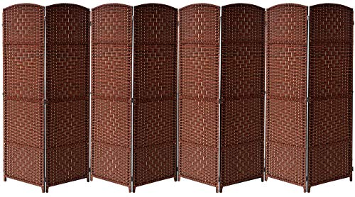 Sorbus Room Divider Privacy Screen 6 ft Tall Extra Wide Foldable Panel Partition Wall Divider Double Hinged Room Dividers and Folding Privacy Screens Diamond DoubleWeaved 6 Panel Beige