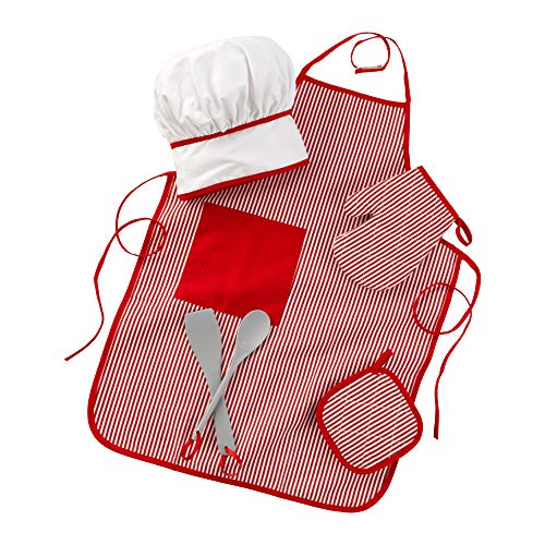 Gift for Children Ages 3 and Up KidKraft Tasty Treats Chef Apron Hat and Accessories in Red