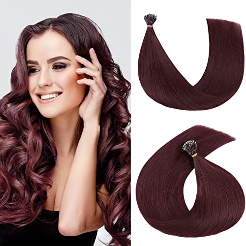 Snoilite Nano Tip Hair Extensions Human Hair Nano Ring Hair Extension PreBonded Nano Bead Remy Human Hair Extensions Micro Beads Hairpiece for Women 50g 50strands 16inch 04 Medium Brown