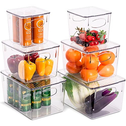 Sorbus Organizer Bins with Lids Kitchen Pantry Organization Storage Bins Cabinet Organizers Containers for Organizing Acrylic Bins  Vanity Closet Organizer Set of 3