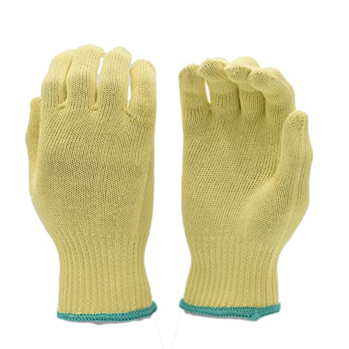 G  F Products 1678M Cut Resistant Work Gloves 100Percent Kevlar Knit Work Gloves Make by DuPont Kevlar Protective Gloves to Secure Your hands from Scrapes Wood Carving Yellow Medium