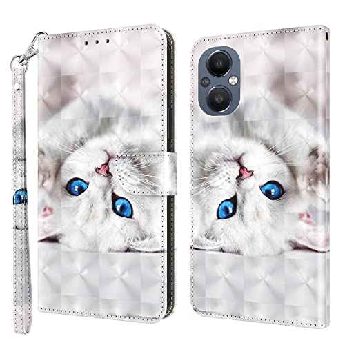 ALILANG Phone Case for Oppo A96 5G Oppo Reno 7Z OnePlus Nord N20 5G Case Magnetic Stand Flip PU Leather Cover with Card Holder Protective Shockproof for Oppo A96 5G Wallet CaseCat