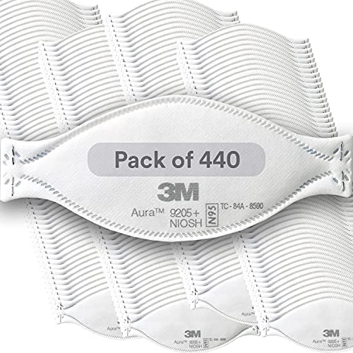 3M Aura Particulate Respirator 9205 N95 Individually Wrapped 3 Panel Flat Fold Design Allows for Facial Movements