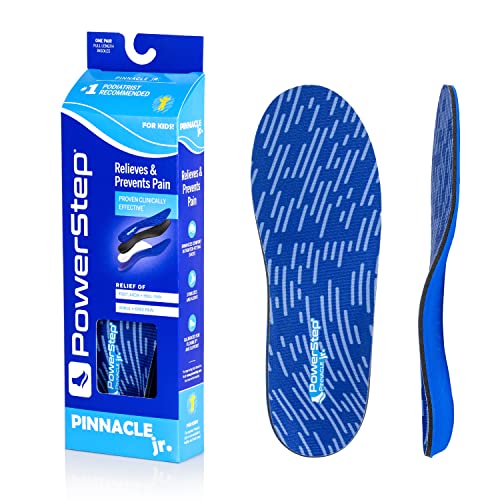 Powerstep Insoles Pinnacle Junior Kids Pain Relief Shoe Insert with Arch Support for Cushion and Comfort