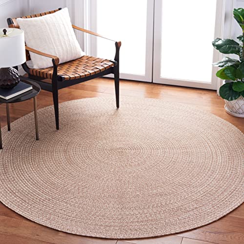 SAFAVIEH Braided Collection 539 x 839 GreyIvory BRA201F Handmade Farmhouse Living Room Dining Bedroom Area Rug