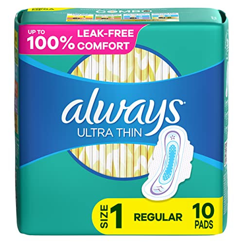 Packing may vary for the Always Ultra Thin Pads Size 1 Regular Absorbency Unscented with Wings