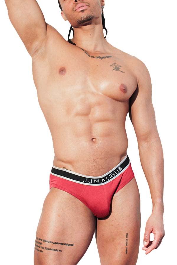 Mens JJ Malibu Brief Shorts with a Big Pouch and a Pattern Theyll Love