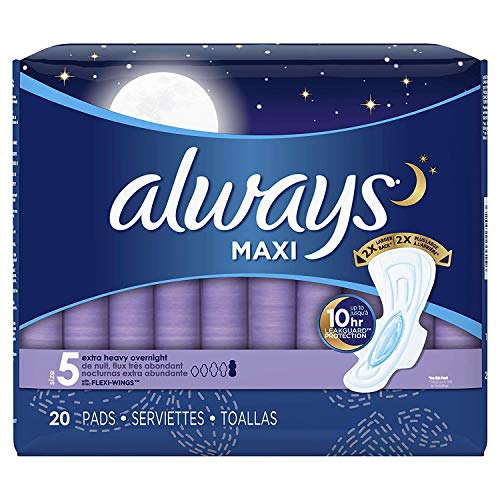 Always Maxi Extra Heavy With Wings Overnight Pads 20 Each Pack of 3