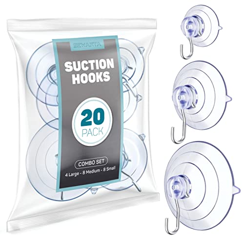 AllPurpose Suction Cup Hooks 10PK Combo Set Powerful Window Suction Cups with Hooks Use to Hang On Glass Windows Doors Mirrors Tiles Set Includes 2 Large 4 Medium 4 Small