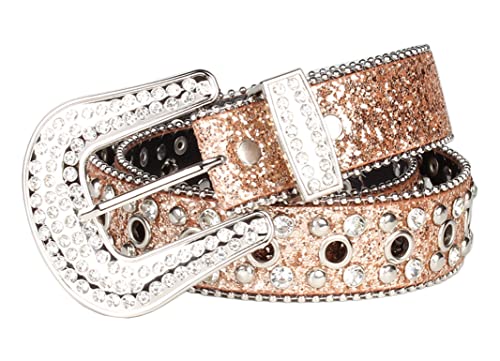 Sequin Belts for Women Rhinestone Jeweled Belts Black Silver Gold