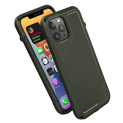 Vibe Series Case Designed for iPhone 12 Pro Max Patented Rotating Mute Switch 10ft Drop Proof Compatible with MagSafe Crux Accessories Attachment System by Catalyst  Army Green