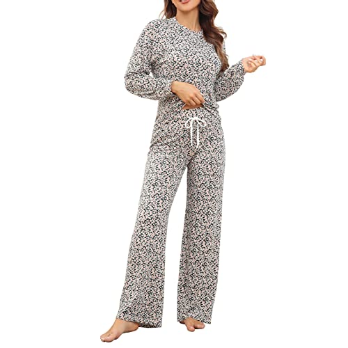 ANGGREK Women39s Pajama set Long sleeve soft Sleepwear Nightwear Loungewear PJ sets with Pocket