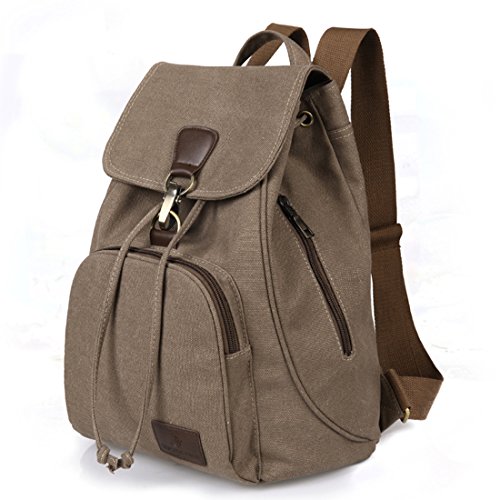 Qyoubi Canvas Fashion Backpacks Purse Casual Outdoor Shopping Daypacks School Rucksack Hiking Travel Multipurpose Bag Black