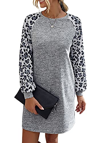 AnnaKaci Women39s Leopard Print Colorblock VNeck Short Sleeves TShirt Dress