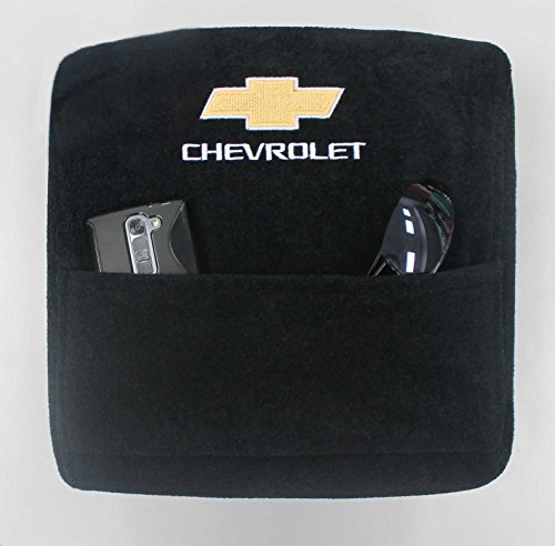 Seat Armour Konsole Armour Center Console Cover with Logo  Compatible with Chevrolet SilveradoLarge SUV 20192024 Jump Seat Model ONLY  100 Washable Cotton  Organizer Pocket Black KACHVJS1924