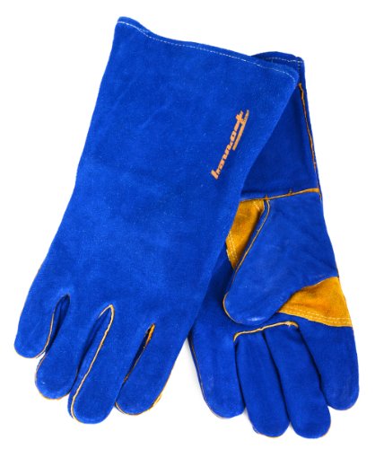 Forney 53423 Leather Extra Large BlueGold Welding Gloves for Men Heavy Duty