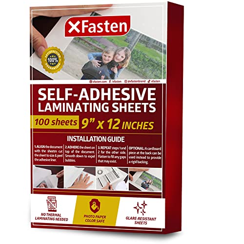 XFasten SelfAdhesive Laminating Sheets 6 x 9 Inches Pack of 100 476 mil Archival Safe and Yellowing Resistant Heavyweight Self Laminating Sheets