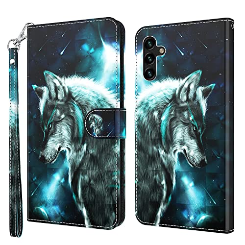 ALILANG Case for Samsung Galaxy A13 5G4G Case Premium Flip Magnetic Closure Stand Function Card Holder PU Leather Cover for Samsung A13 A04S Wallet Case Blue Butterfly