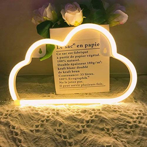 Cute Blue Neon LightLED Cloud Sign Shaped Decor LightMarquee signsWall Decor for ChristmasBirthday partyKids Room Living Room Wedding Party DecorBlue