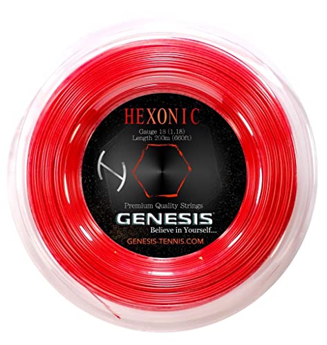 Hexonic Tennis Racket Reel Set by Genesis Red 660 Feet 18L118mm