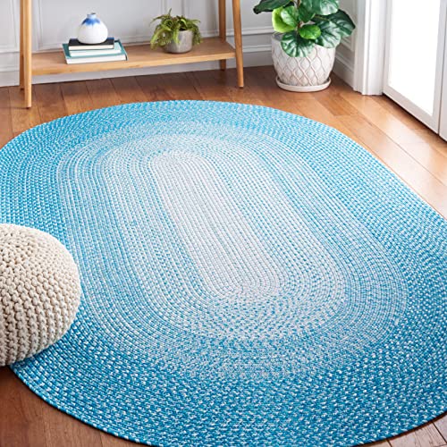 SAFAVIEH Braided Collection 539 x 839 Oval BRA220F Handmade Farmhouse Entryway Foyer Living Room Bedroom Kitchen Area Rug