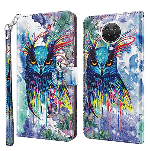 ALILANG Phone Case for Nokia G10G2063 Case Premium Flip Magnetic Closure Stand Function Card Holder PU Leather Cover for Nokia 63 Wallet CaseBlue Butterfly