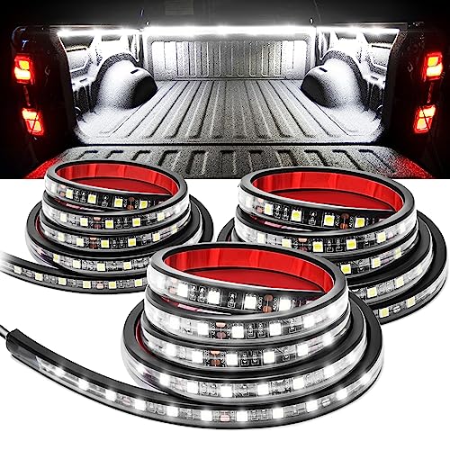 MICTUNING 3Pcs 60 Inch Truck Bed Lights  White Waterproof LED Light Strip with OnOff Switch Fuse Splitter Cable Compatible for Truck Jeep Pickup RV SUV Vans Cargo Boats and More
