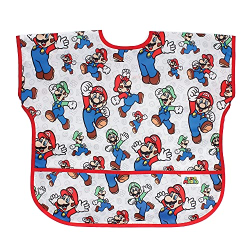 Bumkins Junior Bib Short Sleeve Toddler Bib Smock for Kids 13 Years Waterproof Fabric