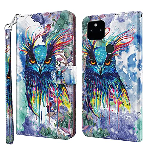 ALILANG Phone Case for Google Pixel 5A 5G Case Premium Flip Magnetic Closure Stand Function Card Holder PU Leather Cover for Pixel 5A 5G Wallet CaseBlue Butterfly