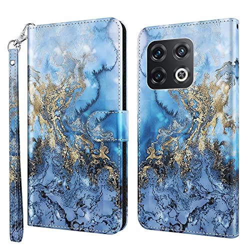 ALILANG Phone Case for OnePlus 10 Pro 5G Case Premium Flip Magnetic Closure Stand Function Card Holder PU Leather Cover for 1 10 Pro Wallet CaseBlue Butterfly