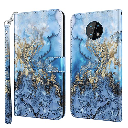 ALILANG Phone Case for Nokia G50 Case Premium Flip Magnetic Closure Stand Function Card Holder PU Leather Cover for Nokia G50 Wallet CaseBlue Butterfly