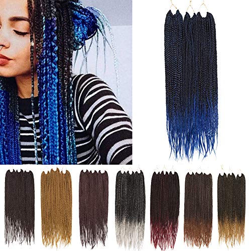 Ombre Senegalese Twist Crochet Hair Ponytail Small Senegalese Micro Twist Crochet Hair Braids Dreadlock Pony Tail HipHop Braiding Hair Extension 12StrandsPack 24In 2packsBlackBlueYellowOrange