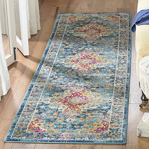 SAFAVIEH Madison Collection 6397 x 6397 Round FuchsiaGold MAD154R Boho Chic Medallion NonShedding Entryway Foyer Living Room Bedroom Kitchen Area Rug