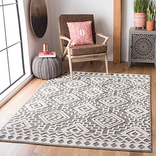 SAFAVIEH Global Collection 2392 x 839 GreyIvory GLB878F Moroccan Indoor Outdoor NonShedding Easy Patio Backyard Porch Deck Mudroom Runner Rug