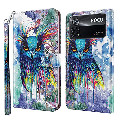 ALILANG Phone Case for Xiaomi Poco X4 Pro 5G Case Premium Flip Magnetic Closure Stand Function Card Holder PU Leather Cover for Xiaomi Poco X4 Pro 5G Wallet CaseBlue Butterfly