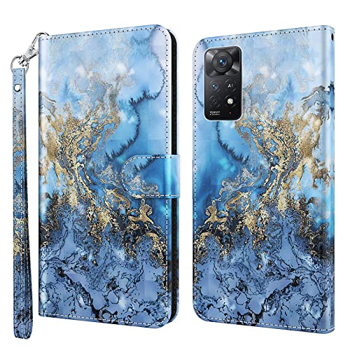 ALILANG Phone Case for Xiaomi Redmi Note 11 Pro 4G5G Case Premium Flip Magnetic Closure Stand Function Card Holder PU Leather Cover for Redmi Note 11 Pro 5G Wallet CaseBlue Butterfly