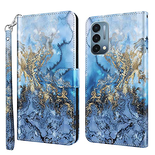 ALILANG Phone Case for OnePlus Nord N200 5G Case Premium Flip Magnetic Closure Stand Function Card Holder PU Leather Cover for 1 Nord N200 5G Wallet CaseBlue Butterfly