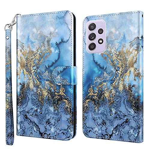 ALILANG Phone Case for Samsung Galaxy A53 5G Case Premium Flip Magnetic Closure Stand Function Card Holder PU Leather Cover for Samsung A53 5G Wallet CaseBlue Butterfly