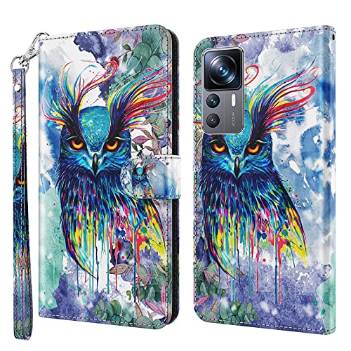 ALILANG Phone Case for Xiaomi Mi 12T  12T Pro Case Premium Flip Magnetic Closure Stand Function Card Holder PU Leather Cover for Xiaomi 12T Pro Wallet CaseBlue Butterfly