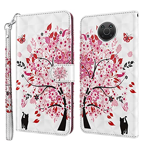 ALILANG Phone Case for Nokia G10G2063 Case Premium Flip Magnetic Closure Stand Function Card Holder PU Leather Cover for Nokia 63 Wallet CaseBlue Butterfly